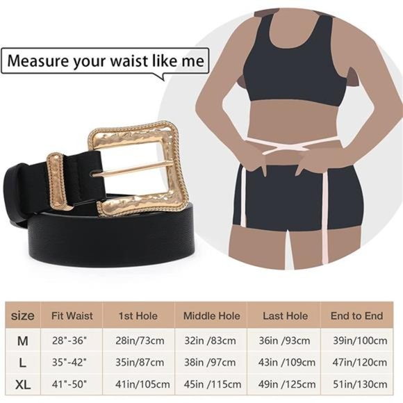 AWAYTR Leather Western Belts - 2 pcs Ladies Vintage Design PU Leather Waist Plus